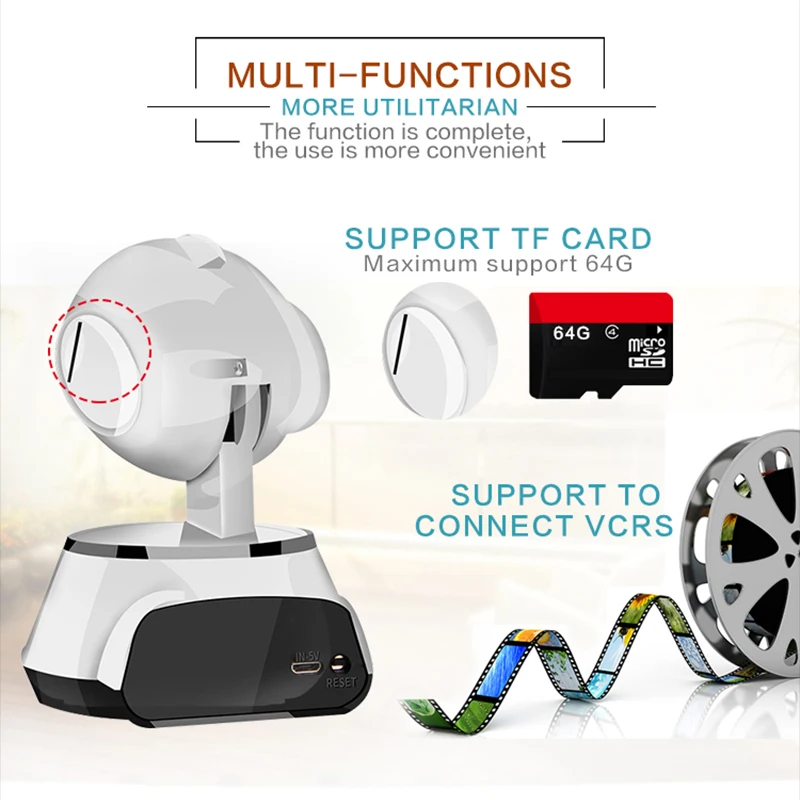  Home WiFi Security IP Camera Wireless Cheap Camera WI-FI Audio Record IR-Cut Night Vision Surveilla - 33003520161