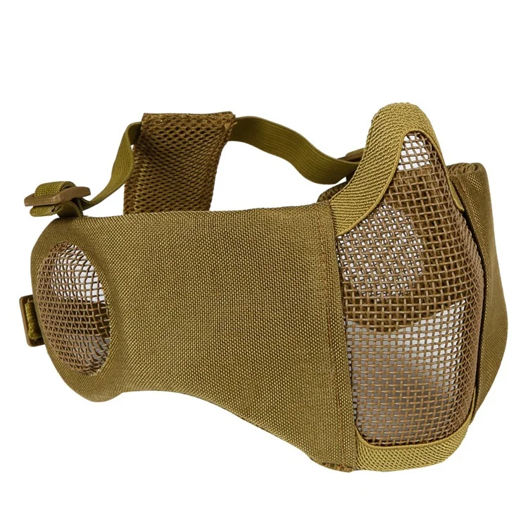  Foldable Lower Face Military Tactical Airsoft Paintball Mask Skull Half Face Steel Metal Mesh Mask 