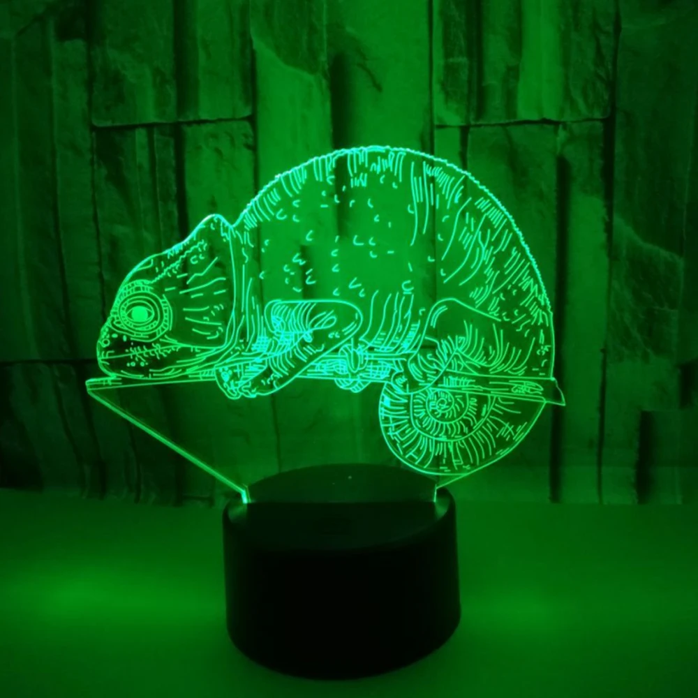 Chamel, lámpara 3D ilusión holograma Visual LED noche luces táctil USB Mesa Lampara bebé 7 que cambia de Color luz de noche