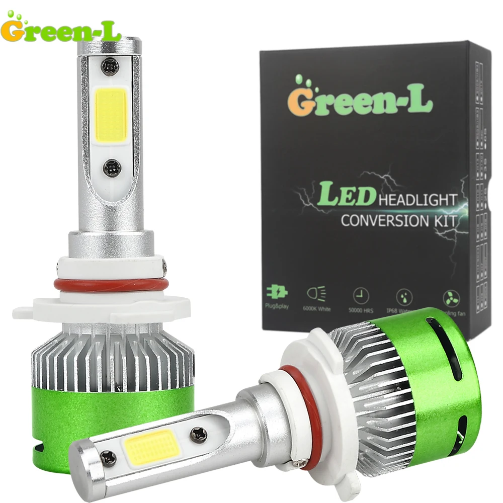 Green L H4 LED cob Headlight Bulbs led 24V 8000lm fog lights H4