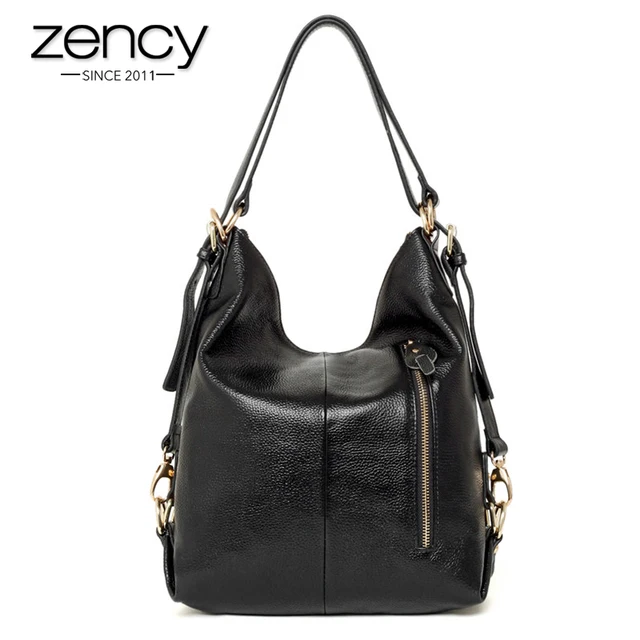 Zency Fashion Women Shoulder Bag 100% Genuine Leather Large Capacity Handbag Multifunction Use Satchel Crossbody Messenger Purse 5