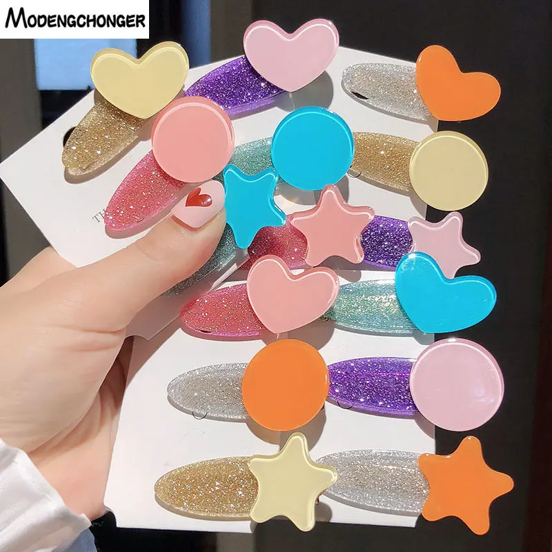 

3PCS/set New Dream Color Sequins Hairpin Acrylic Hairgrip For Women Girls Hair Clips Barrettes Ins Side Clamp Hair Accessories