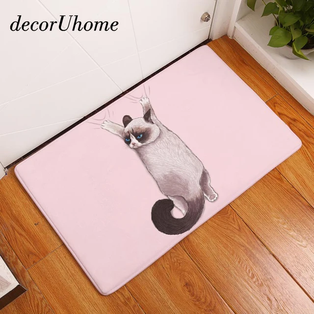 Decoruhome flanel waterdichte deur mat mooie cartoon perzische kat ... Decoruhome flanel waterdichte deur mat mooie cartoon perzische kat ...