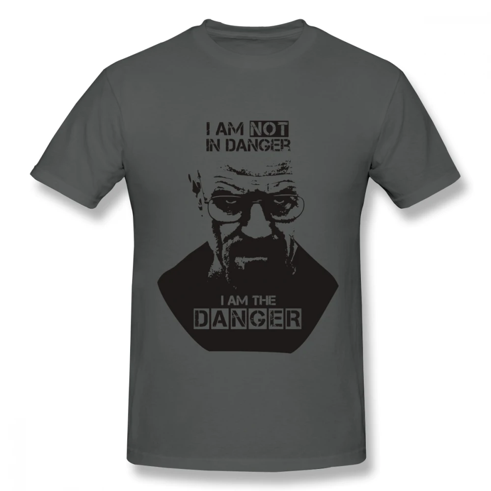 Большие размеры, ломающиеся, Bad Tees I Am The Danger Graphic Tees, Мужская Специальная футболка, популярная модная футболка с круглым вырезом - Цвет: Темно-серый