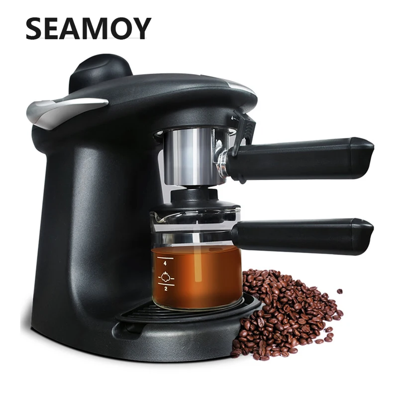 

250ML Italian Espresso Coffee Maker Mini Automatic Electric Coffee Machine Cappuccino Milk Frothers Milk Foamer Steam 5BAR 220V