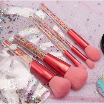 

2019 New 5pcs Candy Crystal Makeup Brush Set Pink Cosmetics Makeup Brushes Foundation Blending Face Brush Make Up Brushes Tool