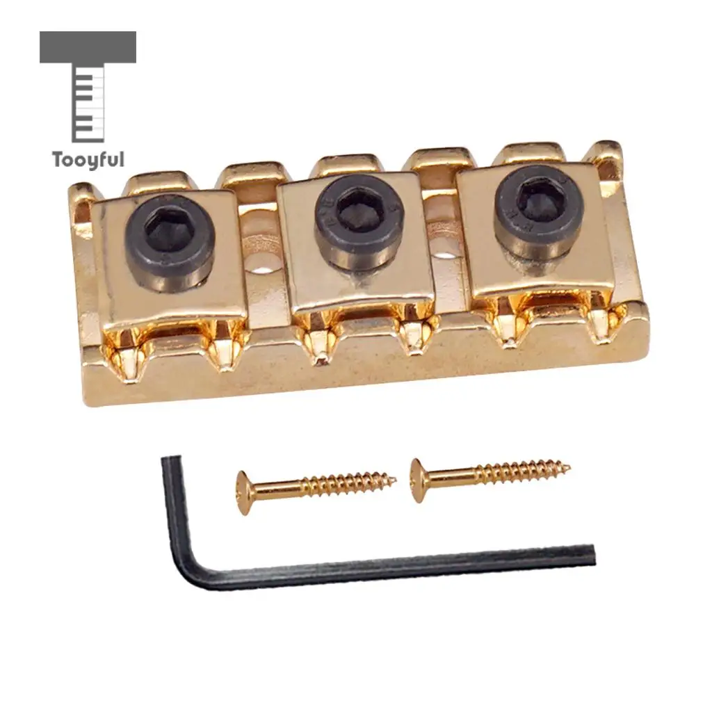 Tooyful Electric Guitar String Locking Nut with Allen Wrench Screws for Tremolo Bridge 43mm
