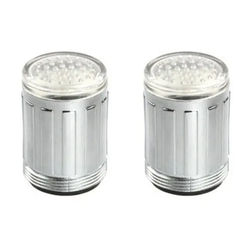 

2pcs Silver Color Temperature Controlled Color Changing LED Light Faucet For Bathroom/Kitchen