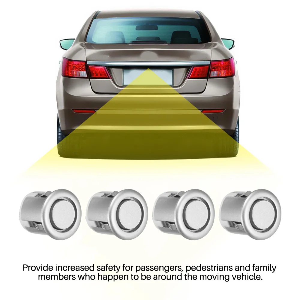 Датчик парковки автомобиля 4 шт. датчик s зуммер комплект 19 мм комплект автомобильных датчиков парковки обратный резервный звуковой сигнал Индикатор зонд Система 12 В