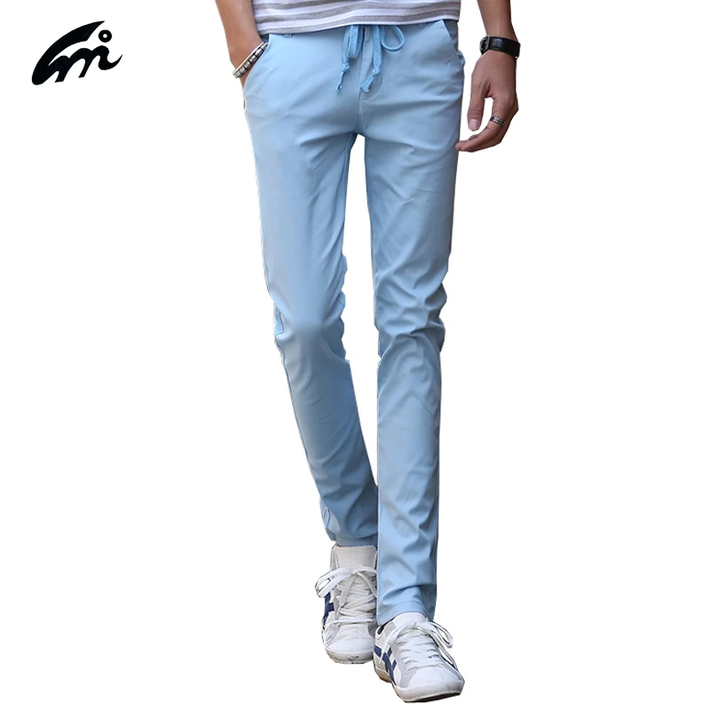Mens Pants Fashion men cotton Casual elastic waist