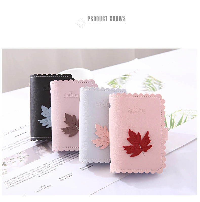 New Fashion and Simplicity Leaves 24 Slots Business Card Case Passport Cover Credit ID Bank Card Holder Wallet For Women