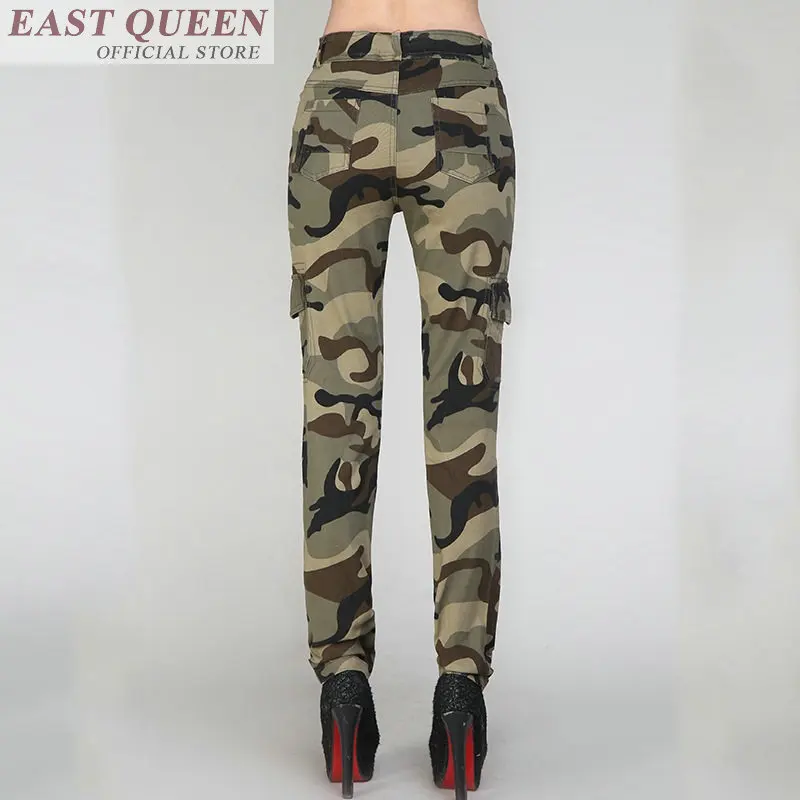 Mulheres magras calças de camuflagem militar calças