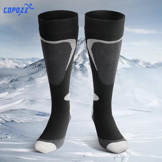 US $9.33 COPOZZ Ski Socks Thick Cotton Sports Snowboard Cycling Skiing Soccer Socks Men & Women Moisture Abs