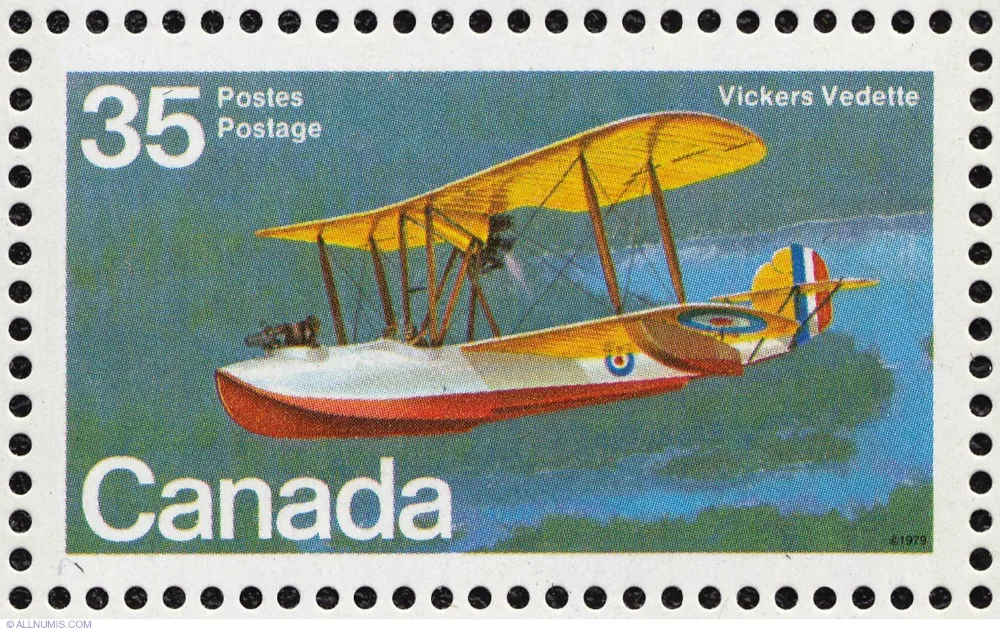 Stamp Map of Vickers Vedette Canada Classic Vintage Retro Kraft Decorative Poster Maps Home Bar Posters Wall Decor Gift | Дом и сад