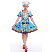 Женская мяо одежда хмонг Тибетский танцевальный костюм