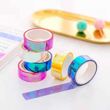 

Glitter Rainbow Laser Washi Tape Stationery Scrapbooking Decorative Adhesive Tapes DIY Masking Tape