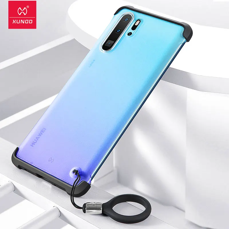 

XUNDD for HUAWEI P30 P30 Pro Transparent phone case bumper protective cover shell cute candy colorful matte frosted with strap