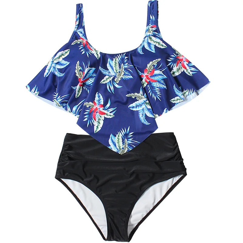 

2019 New Sexy Women Bikini Set Mujer Ruffle Floral Printed Swimsuit Push Up High Waist Bikini Biquinis Brazilian Swimwear Summer