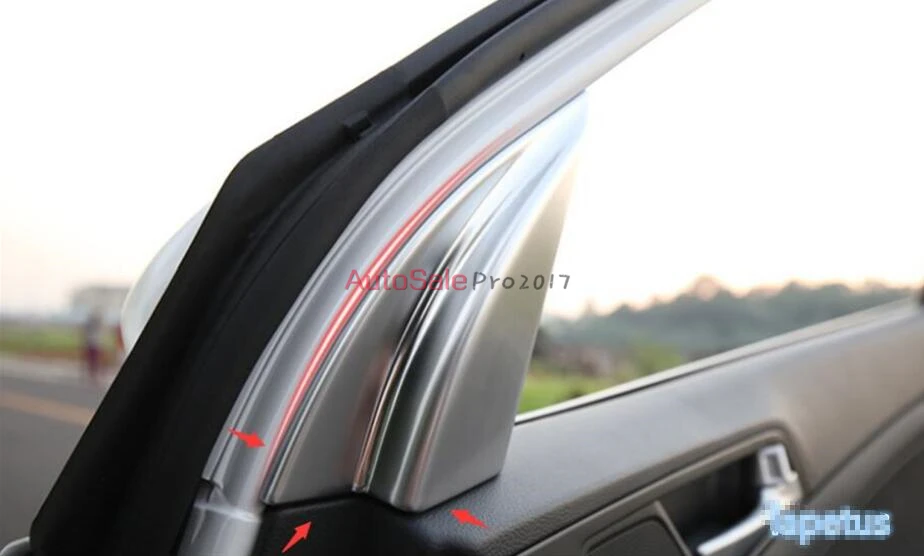 

ABS MATT FIT FOR 2015 2016 HYUNDAI TUCSON TL CHROME REAR SPEAKER PILLAR POST COVER TRIM BEZEL TRIANGLE INNER 2PCS/SET