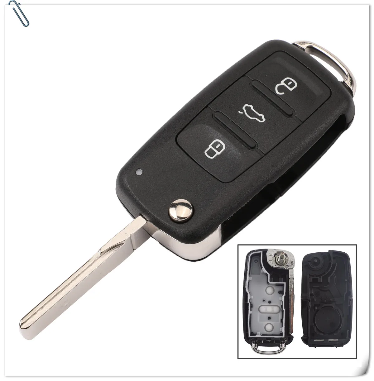 Keyforkess 30pcs Chiave Borsette per VW Tiguan Golf Sagitar Polo MK6 Touareg Remote 2/3/4 Button vibrazione Pieghevole Della Copertura Della Cassa Fob (202AD) - HTB1w2z2aXY7gK0jSZKzq6yikpXaj