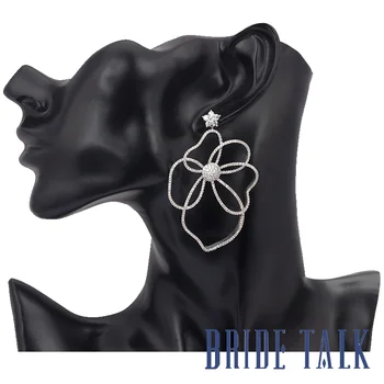 

BRIDE TALK Charms Hot Trendy Luxury Drop Earrings In Cubic Zirconia Jewelry Wholesale Women Light Ear Accessories