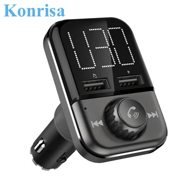 

FM Transmitter Modulator Large Display Bluetooth Car Kit MP3 Music Player 3.4A 2-USB Charger Support TF Card USB Flash Driver
