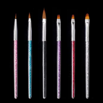 

1pcs Nail Art Brush Painting Flower Drawing Line Pen Crystal Rhinestone Metal Acrylic UV Gel Polish Tip Design Tool DIY Manicure