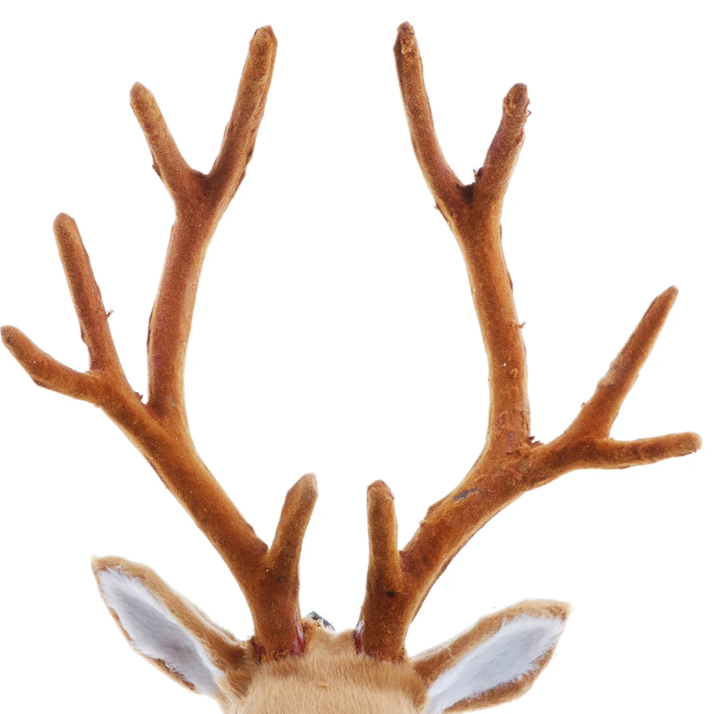 Realistic Stuffed Deer Head Model Toy Faux Fur Animal Home Ornament Gift