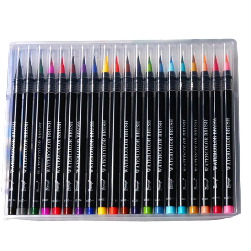 20 цветов Премиум Мягкая вода цвет кисти ручка маркеры ручки для начинающих кисть для эскиза Рисование манга комический почерк