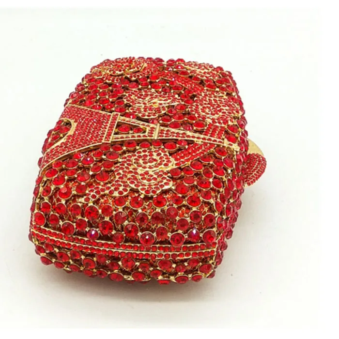 Coloré À Main Sacs Diamant Dames Nouveau Cocktail Partie Soirée Mode Embrayages Mariage Luxe Femelle Femmes Cristal De Fleur Rouge Sac xTaUqxvB