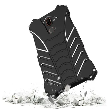 

R-JUST BATMAN Series Luxury Doom Heavy Duty Armor Metal Aluminum Protect Bumper Phone Case Bags Armor Covers For Nokia 7 / 7Plus