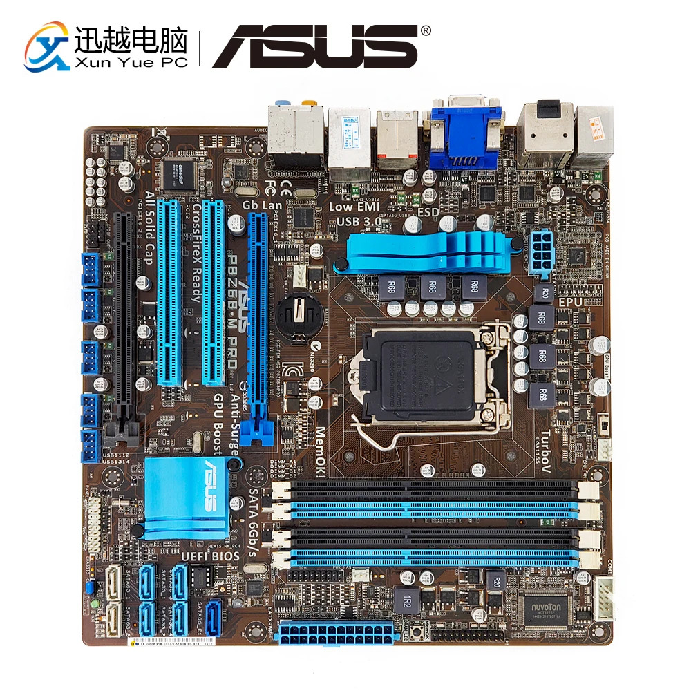 

Asus P8Z68-M PRO Desktop Motherboard Z68 Socket LGA 1155 For i3 i5 i7 DDR3 32G SATA3 USB3.0 VGA DVI uATX Original Used Mainboard