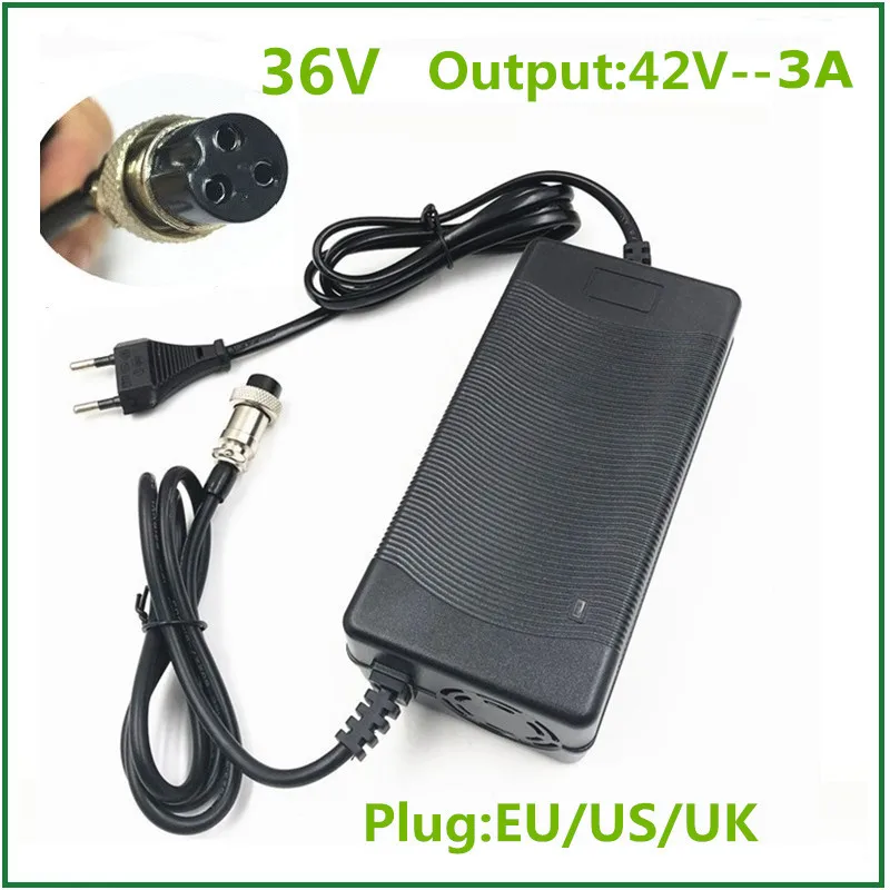 42V3A electric bike lithium battery charger for 36V lithium battery