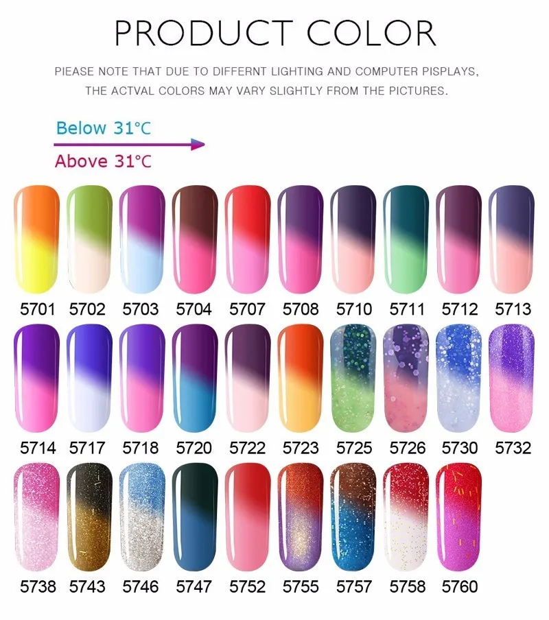 Zation Temperature Change Mood Changing Gel Nail Polish Design Nail Zation Temperature Change Mood Changing Gel Nail Polish Design Nail Chameleon Soak Off UV Nail Glue Varnish Color LED Gel Lucky-in Nail Gel from Beauty ... - Zation Temperature Change Mood Changing Gel Nail Polish Design Nail