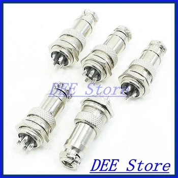 

Panel Mount Universal Aviation Connectors Plugs 16mm Screw 4Pin 5 Pieces