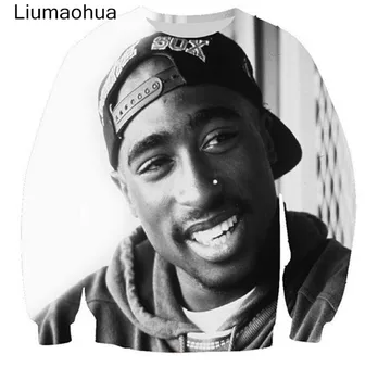 

Liumaohua fashion men/women's pullover hip-hop hoodies print 2pac tupac 3d sweatshirt long sleeve crewneck casual sweatshirts