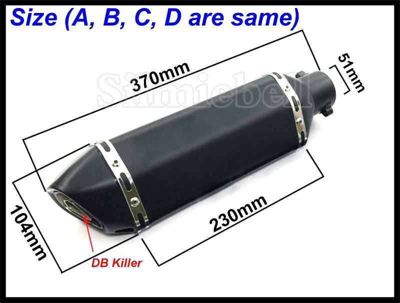 Универсальный akrapovic выхлопной мотоцикл модифицированный Кроссовый глушитель для FZ6 CBR250 CB600 MT07 ATV Dirt Pit Bike выхлопная труба