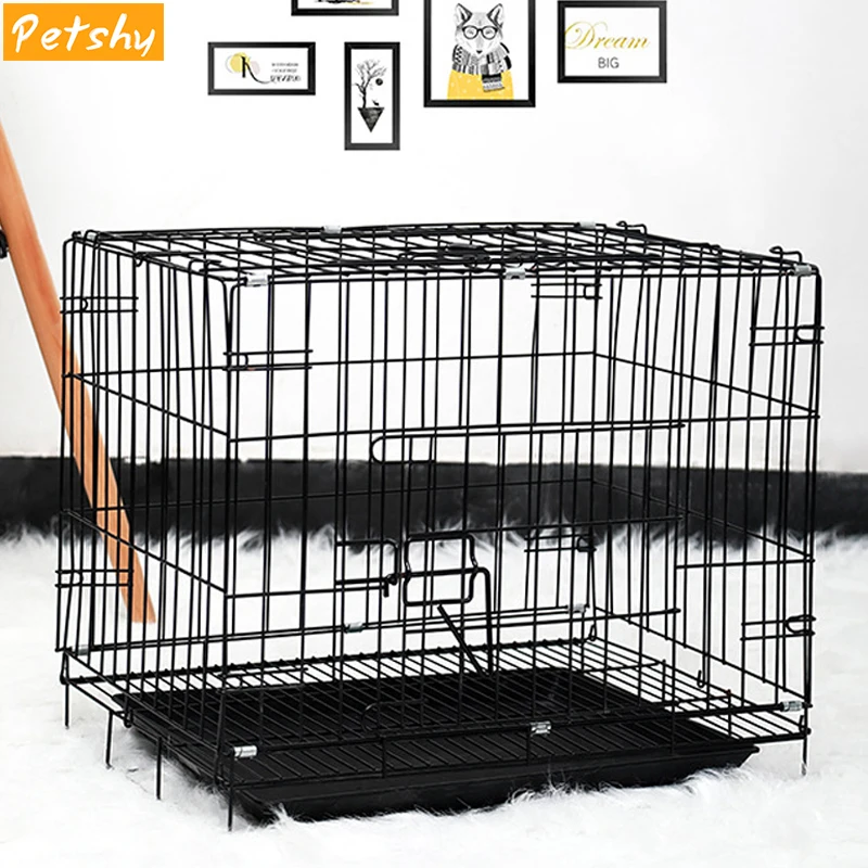 Hewan Peliharaan Lipat Logam Kandang Anjing Kandang Besi Nyaman