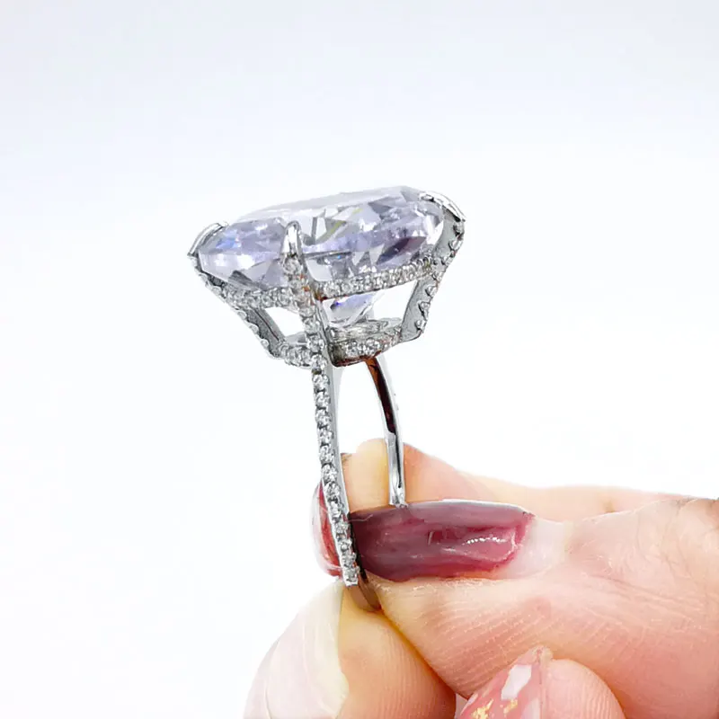 50 Ct Fancy Cocktail Asscher Cut Engagement Wedding Ring 925 Sterling Silver
