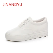 Fashion Lace Up High Heels Shoes Wedge Shoes Platform Black White Casual Shoes Women High Quality Height Increasing 5CM Sneakers cyabmoz women high heels platform shoes wedge genuine leather height increasing lace up low top party ladies shoes zapatos mujer
