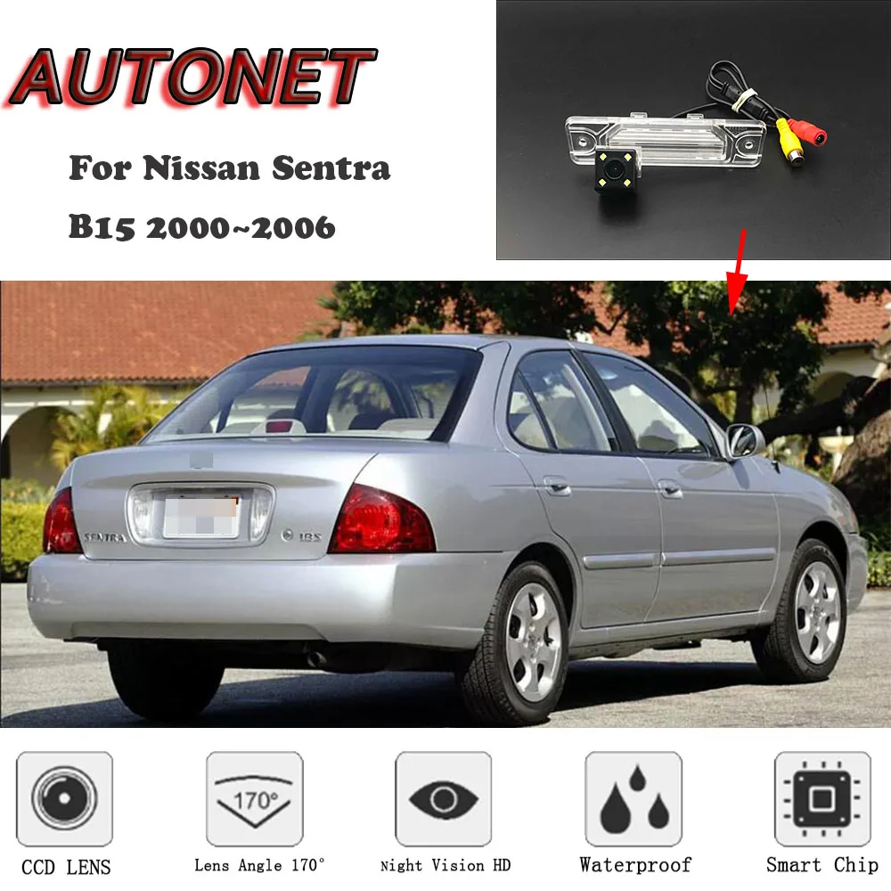 Камера заднего вида с ночным видением для Nissan Sentra B15 2000 ~ 2006 CCD/камера или Кронштейн