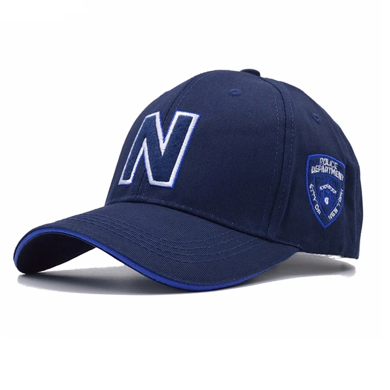 Ymsaid, 4 цвета, мужская бейсбольная кепка s, брендовая, Полицейская Кепка с N буквой, замшевая бейсболка, женские бейсболки, регулируемые - Цвет: Navy blue