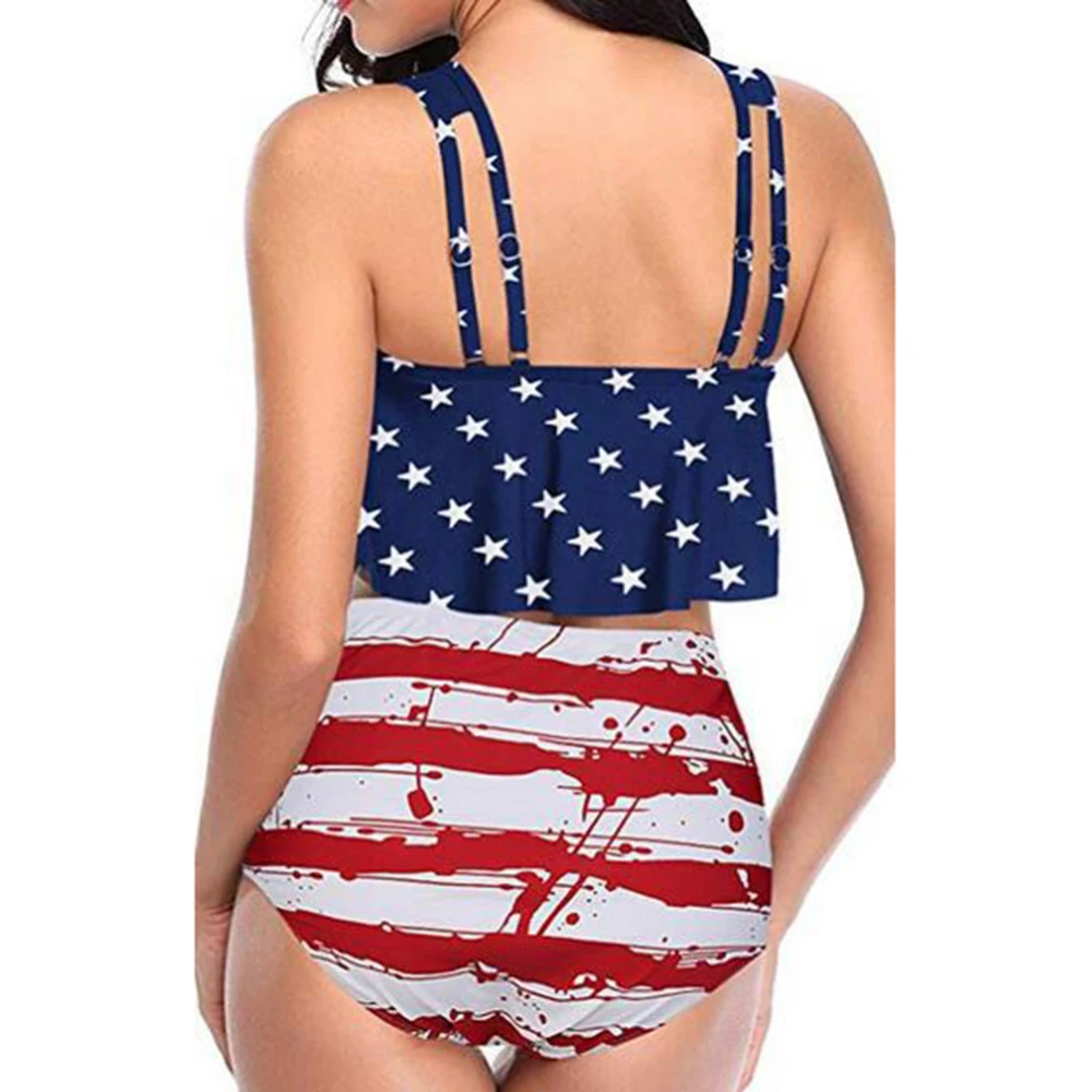 

Bikini Set 2019 Women Print Ruffled Plus Size S-XXL High Waist Animal Print Bathing Suits Sexy Vintage Beach Wear Sets