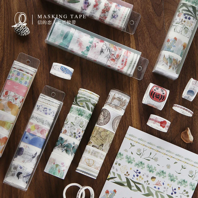 

8pcs/boxed Lovely Stuff For Life Series Washi Tape Set Adhesive Diy Stickers Diary Scrapbook Stationery