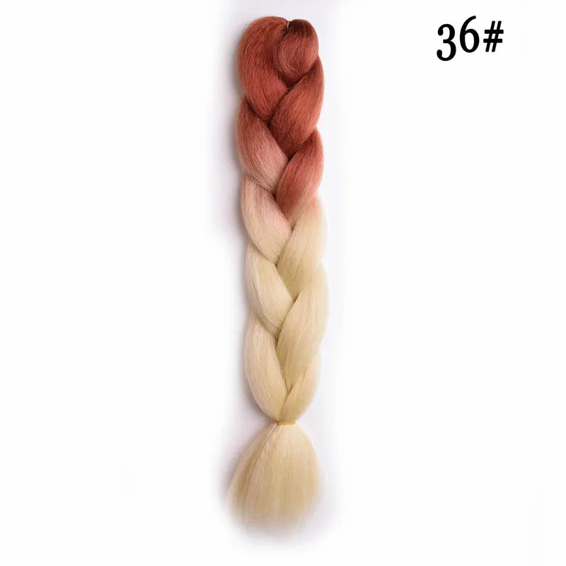 Омбре косички Джамбо косы для наращивания волос для женщин синтетический крючком Радуга Джамбо косички волос - Цвет: # 1B