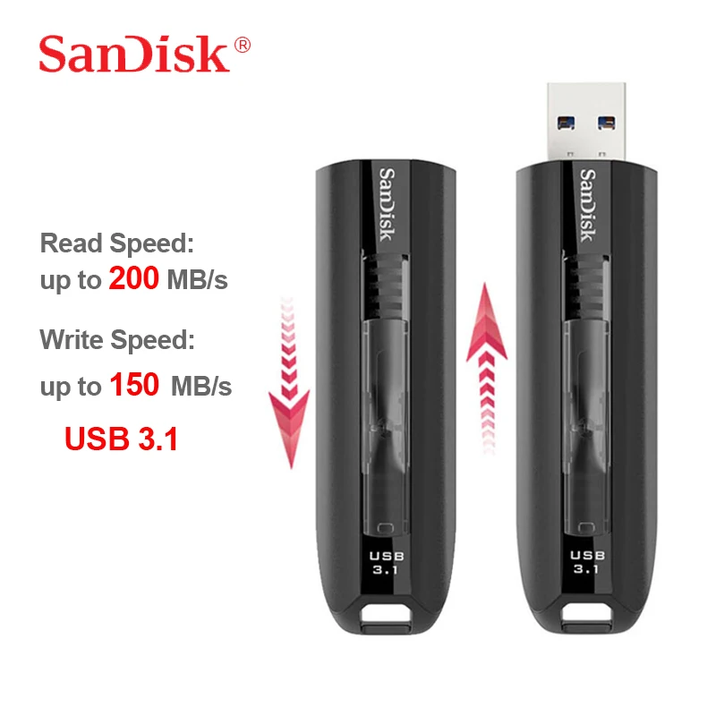 SanDisk Экстремальный USB флэш-накопитель 128 Гб 64 Гб USB 3,1 флэш-накопитель Флешка память 200 МБ/с./с устройство хранения U диск