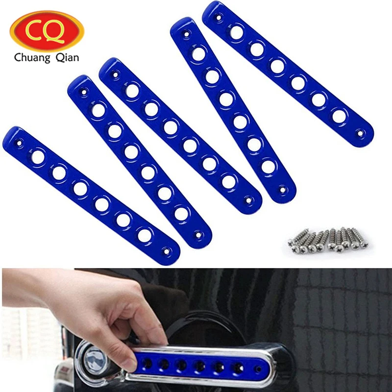 

Chuang Qian Accessories 5Pcs/Lot Door Handle Trim Blue Car Grab Handle Cover For Jeep Wrangler JK & Unlimited 2/4 Door 2007-2017