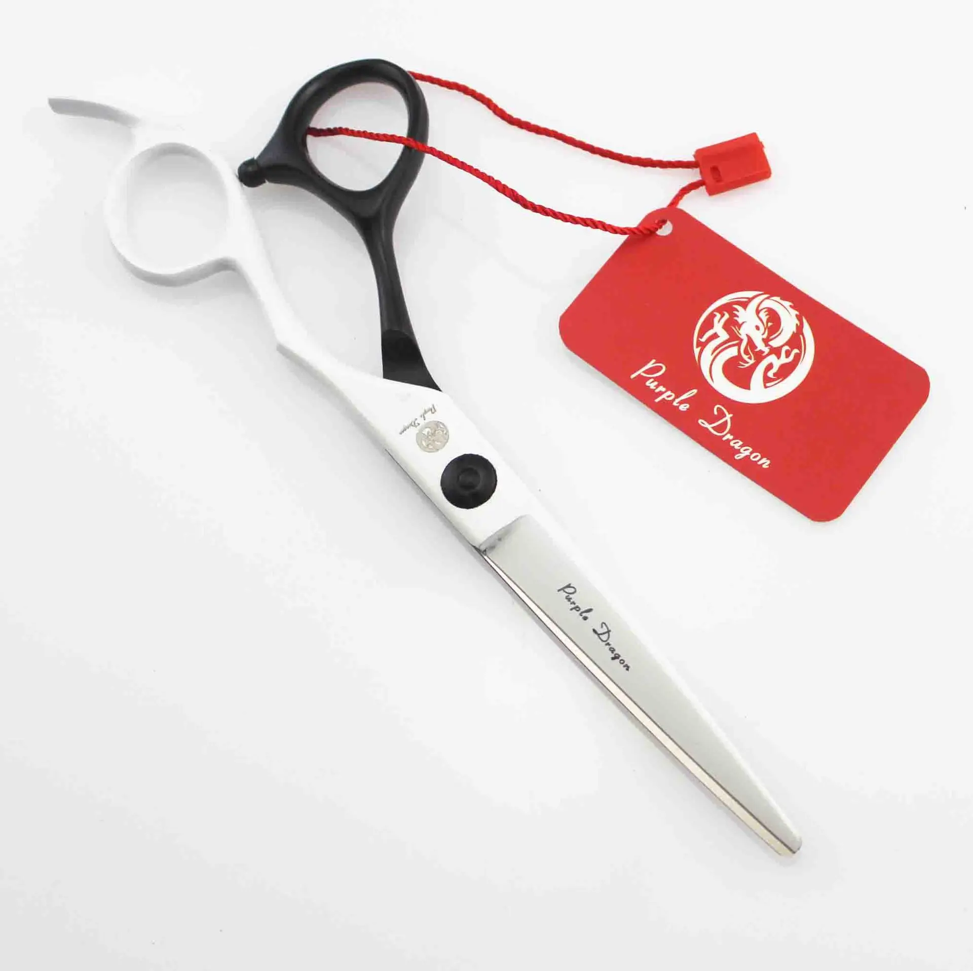 

6 inch black and white paint scissors shears flat cut bangs tooth Shear Thinning Shears