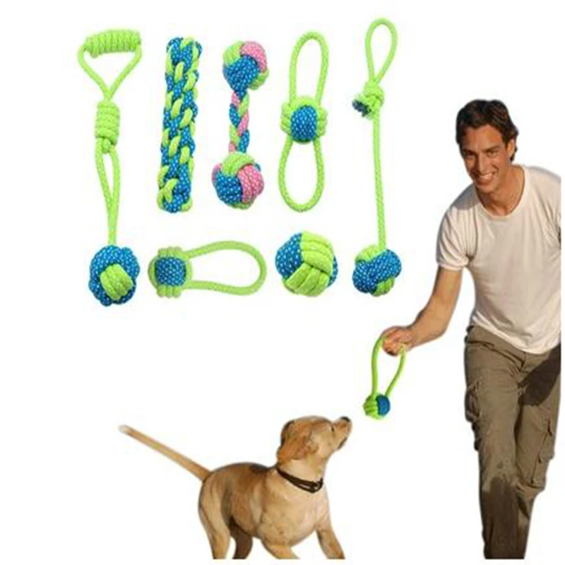 

Knot Puppy Chew Teething Toys Training Palying Toy For Small Medium Large Dog Teeth Cleaning Product Cotton Rope Dog Toy 1 Pc