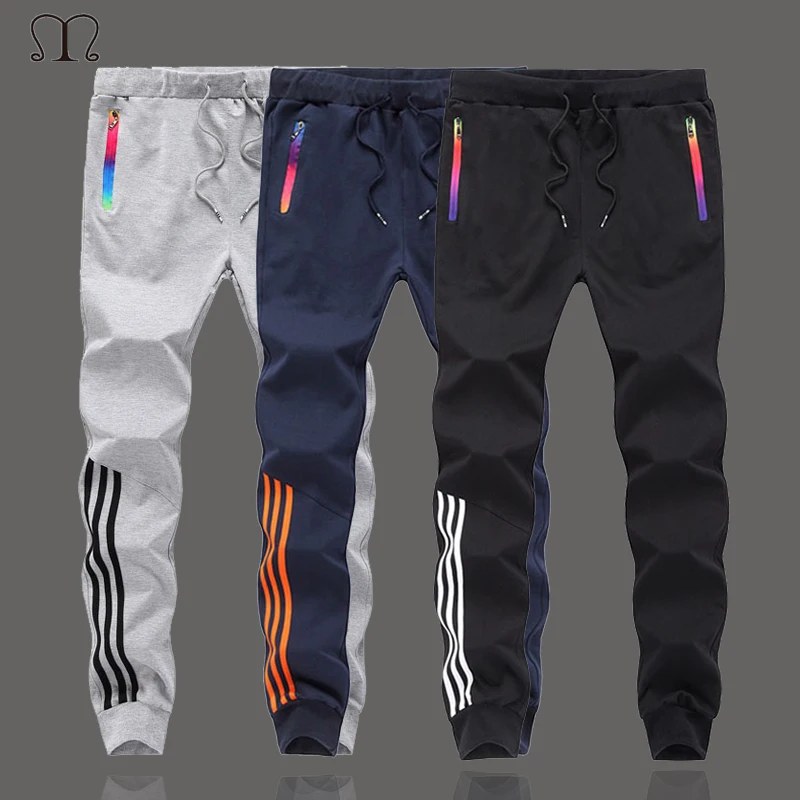 

Skinny Pants Men Fashion 2019 Hight-Street Mens Harem Sweatpants Slim Fit Trousers Men Joggers Sportswear Casual Striped Pants